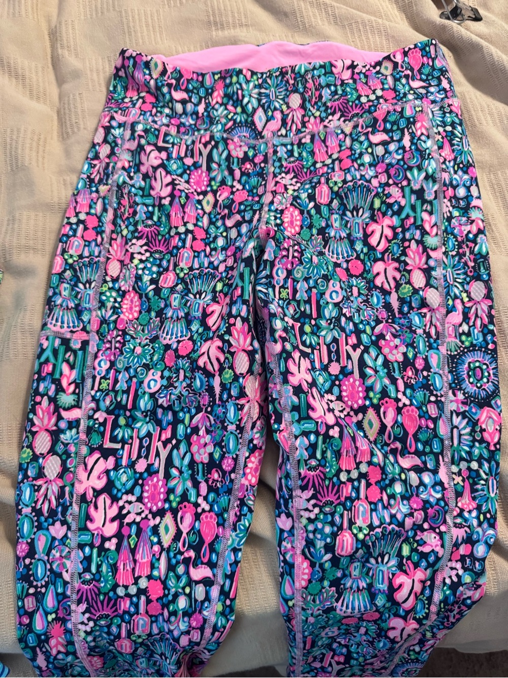 Lilly Pulitzer Pink, Blue & Green Floral-Print Leggings